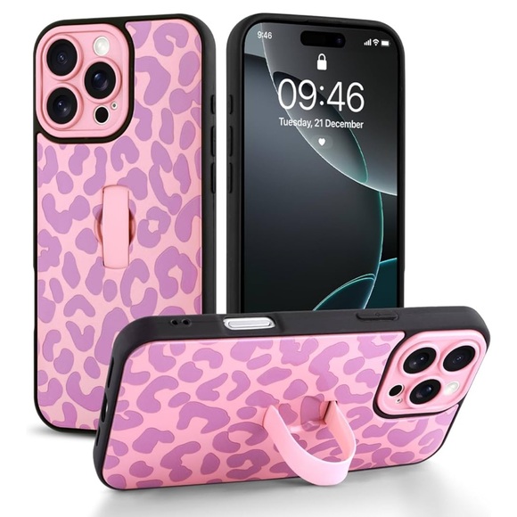 Compatible with iPhone 16 Pro Max  Pink Leopard Cheetah Print Phone Case - Picture 1 of 7